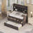 Twin Wooden Captain Bed Frame, Bookshelves, 3 Drawers, Trundle-1900806477