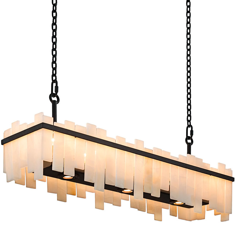 Harmony 10 - Light Kitchen Island Pendant, Cream/White, 55.25" H x 48" W x 12" D, Bronze