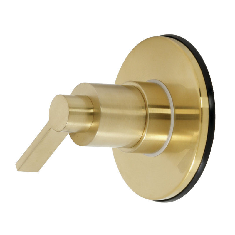 Kingston Brass NuvoFusion Single-Handle Wall Mount Six-Way Diverter Valve with Trim Kit, Brushed Brass
