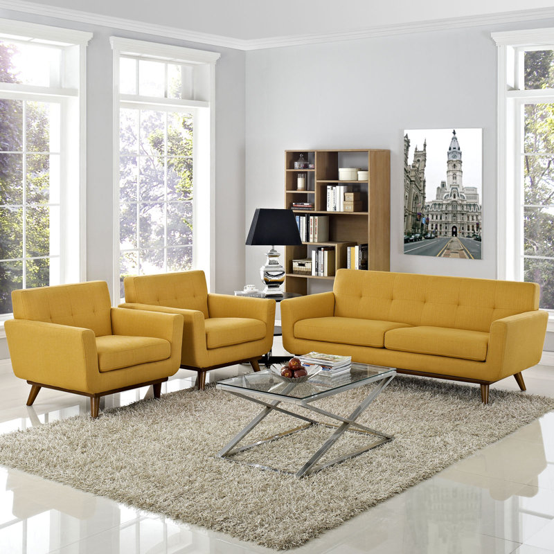 Ensemble de fauteuils et causeuse 3 pièces Engage, Agrume