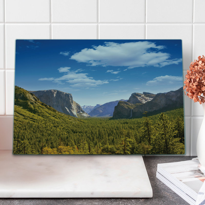 Planche à découper Ambesonne American grande taille Yosemite El Capitan US vert bleu