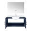 Bleu marine 36 po Meuble-lavabo pour salle de bain avec comptoir en quartz blanc, robinet et miroir à DEL-1076239838