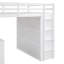 Lit mezzanine blanc avec tiroirs, bureau et garde-robe blanc fonctionnel Maximisez la fonctionnalité de l'espace. Cadre en bois massif. Aucun sommier tapissier requis. Capacité de poids de 600 lb.