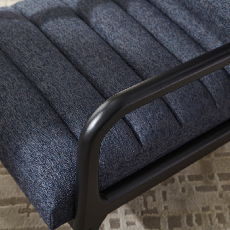 Chaise avec accoudoirs en bois massif Zoné, Bleu
