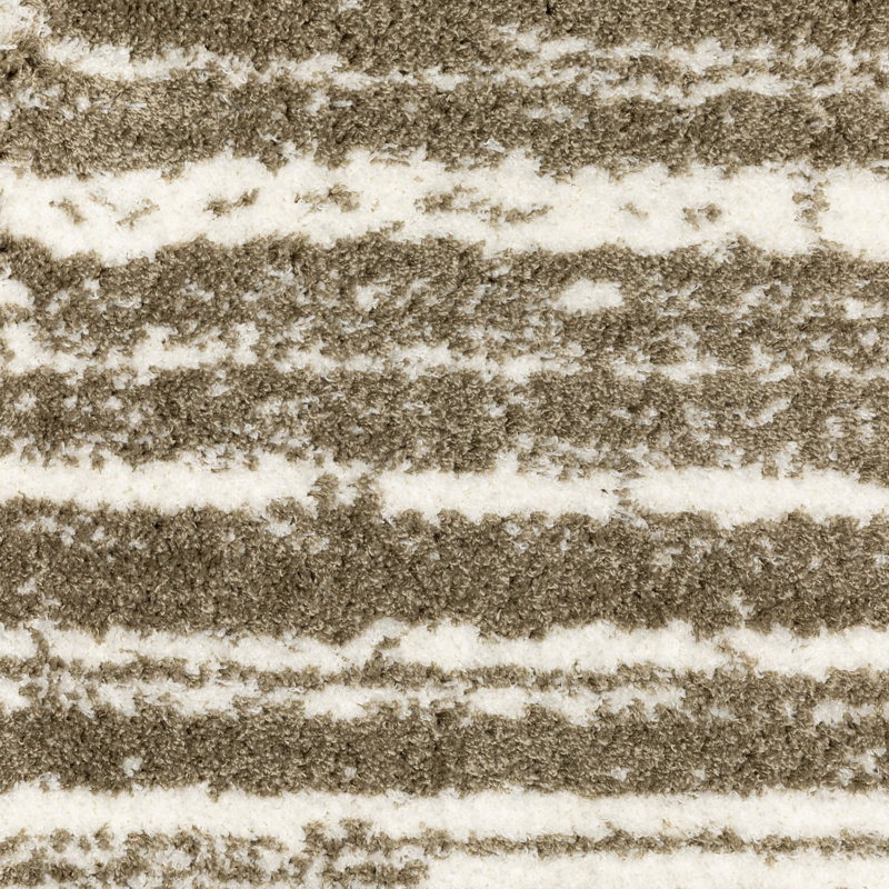 Delfine Distressed Stripe Brown/ Ivory Area Rug, Rectangle 5'3" x 7'7"