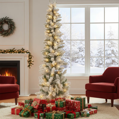 Arbre de Noël au crayon, décoration d'arbre de Noël mince, arbre de Noël mince, support pliable