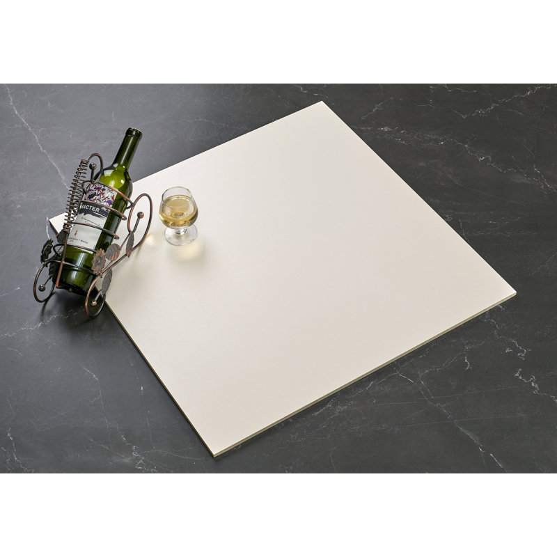 Carreau de mur et de sol en béton 24 po x 24 po Element, Neige blanc cassé