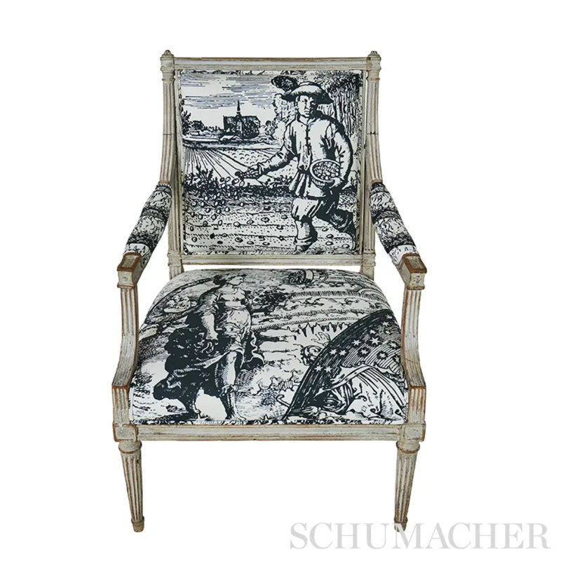 Schumacher x Johnson Hartig Modern Toile Fabric, Black