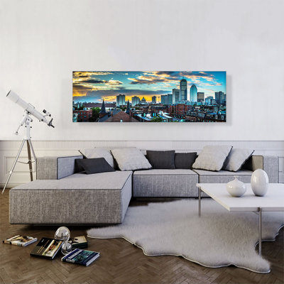 «Boston City Massachusetts Skyline», reproduction de photo sur toile tendue