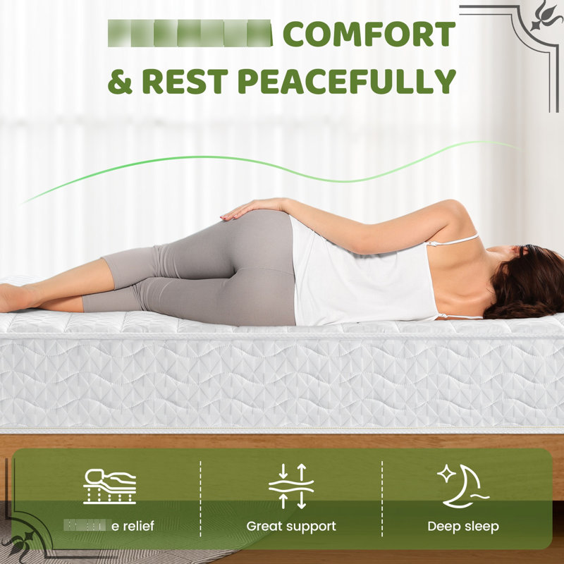 Matelas à ressorts ensachés plein moyen, ressorts ensachés indépendants, confortable et respirant, assemblage rapide