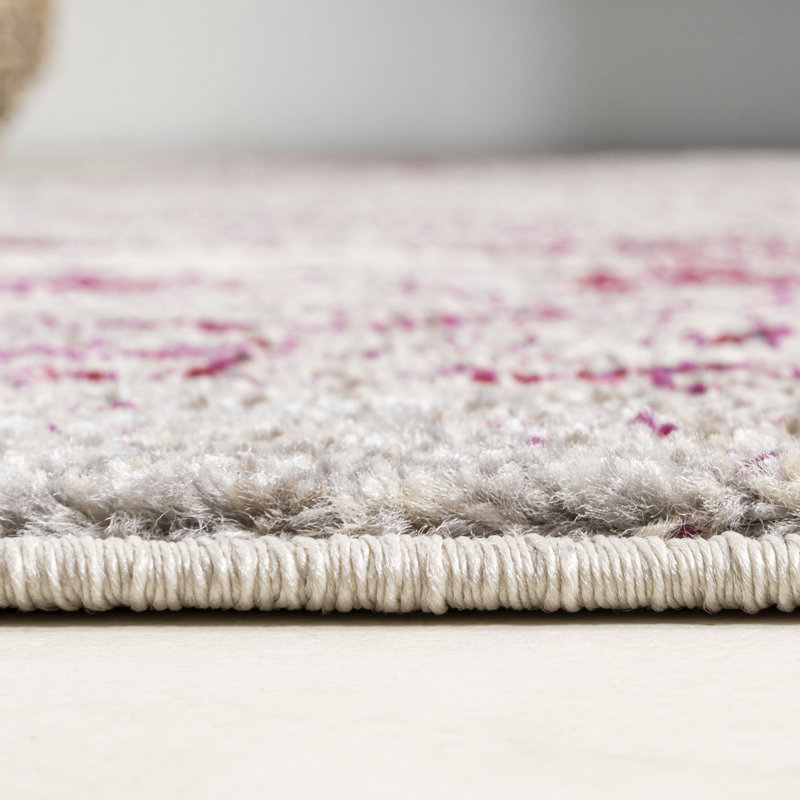 Contemporary Pop Modern Abstract Vintage Faded Maroon/Gray Rug, Rectangle 5'3" x 7'6"