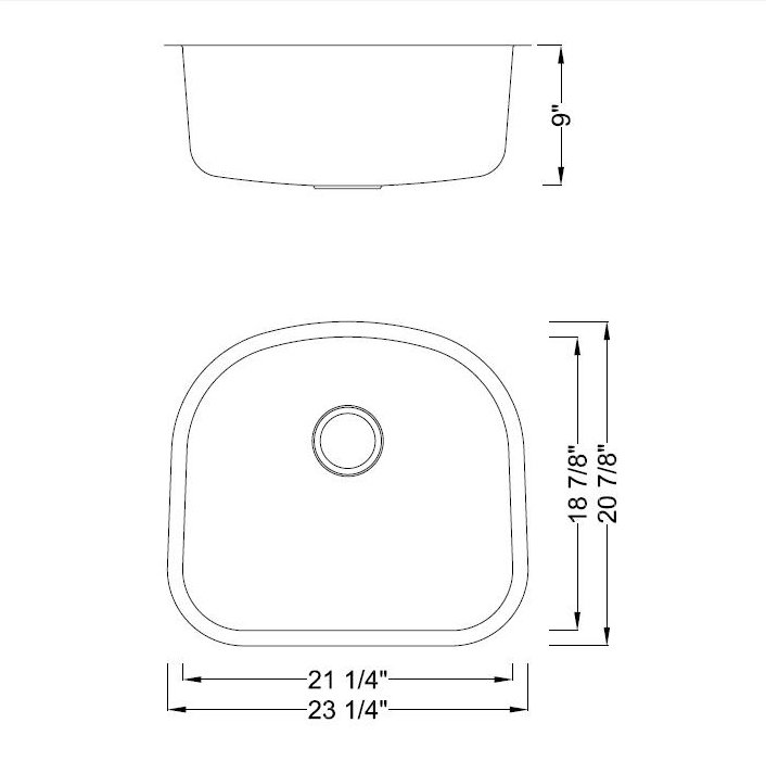 CozyBlock 23.25'' L Single Bowl Stainless Steel Kitchen Sink