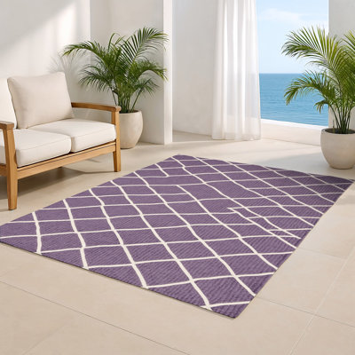 Tapis intérieur et extérieur rose Trellis