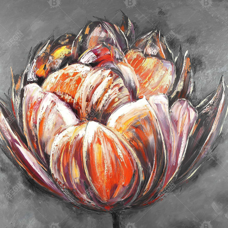 " Double And Abstract Orange Tulip "