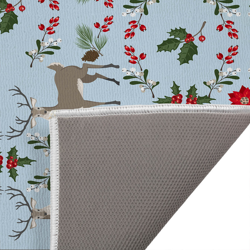 Tapis de bain Botanical Deer, Bleu, Simple - L 34 po x l 21 po