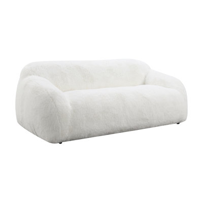 Adell Polar Bear Faux Fur Upholstered Sofa