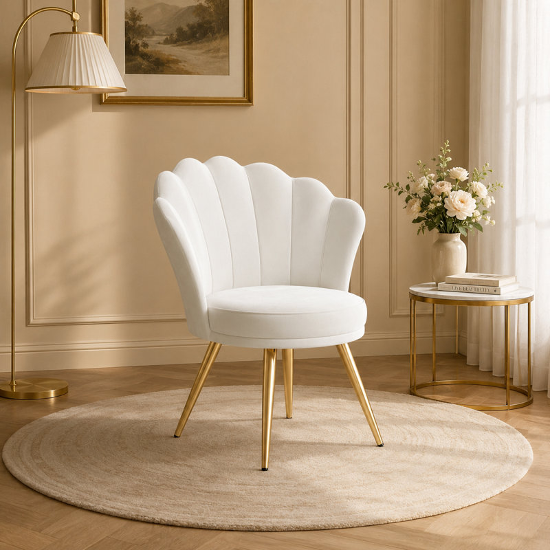 Upholstered Accent Chair, White