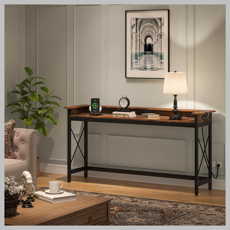 Console industrielle extra longue avec prises de courant et port USB