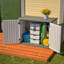 Résistance aux intempéries avec remise horizontale, grande armoire de rangement extérieure verrouillable, unité de rangement en plastique PEHD épais pour les cours, le patio et le jardin (28 pieds cubes)