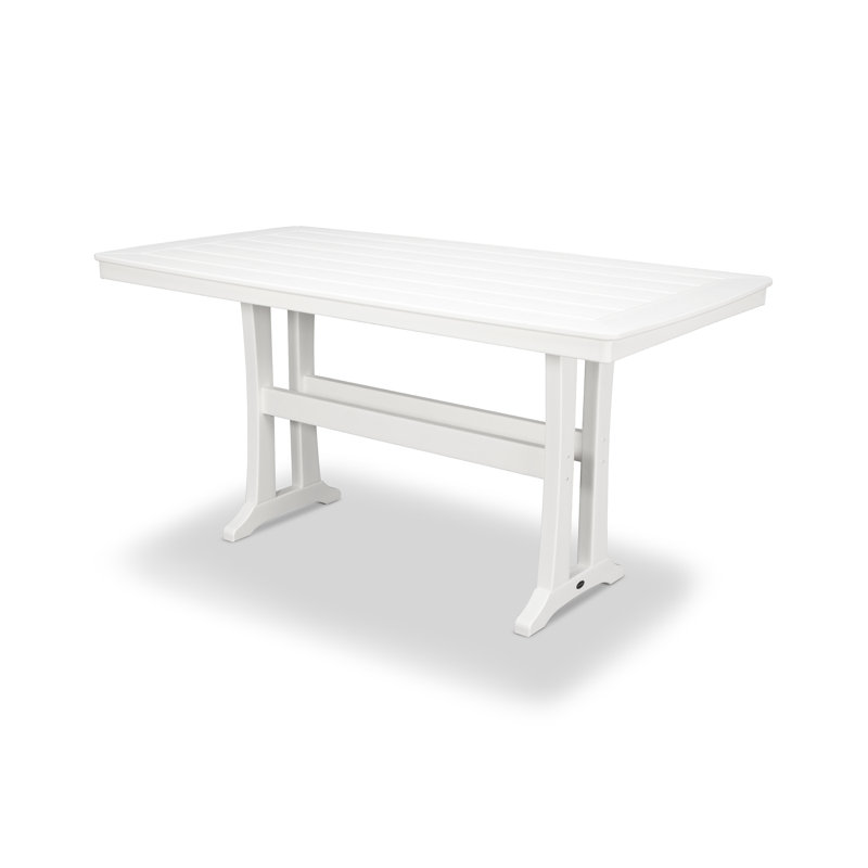 Nautical Trestle 38" x 73" Counter Table, White