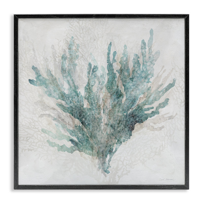 Art de la giclée encadrée par une douce branche de corail, conception par Carol Robinson, H 17 po x l 17 po