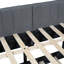 Lit de jour en tissu de lin gris avec lit gigogne, aucun sommier tapissier requis, conception classique pour une structure stable et un lit double gris robuste et robuste-879884068