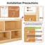 Bibliothèque Montessori, armoire de rangement en bois à 5 sections, étagère de rangement pour jouets avec bibliothèque pour enfants, étagère à livres Fess Safety Montessori pour chambres d'enfants, salle de classe, salle de jeux, garderie, école maternelle-869115753