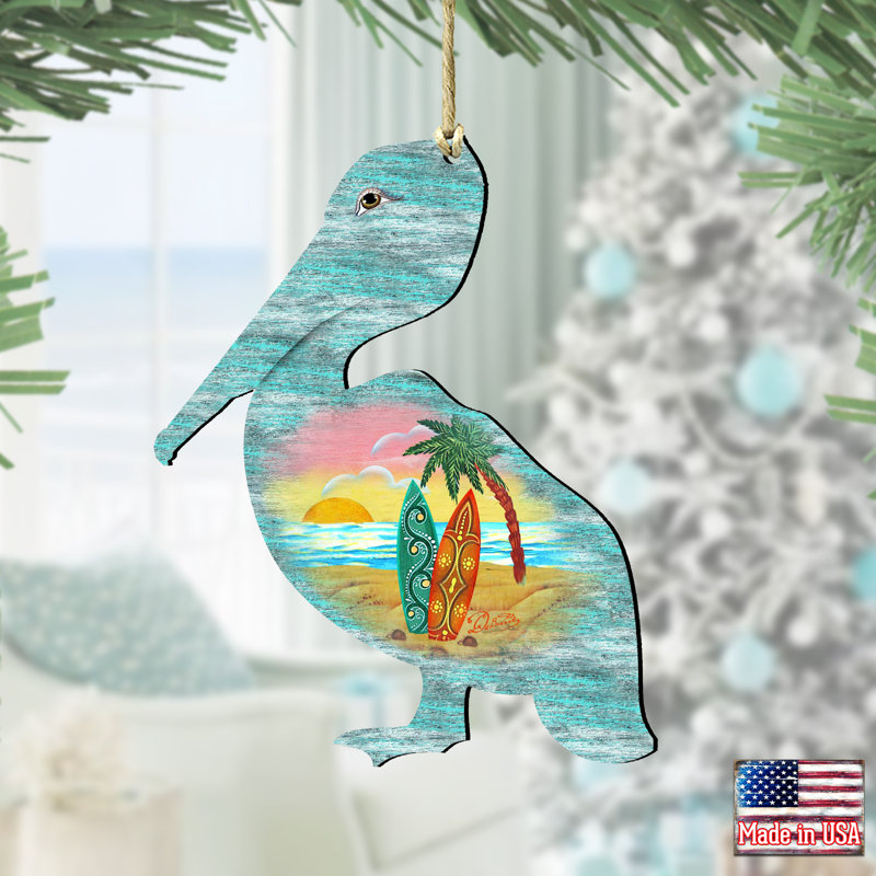 Ornement en forme de pelican paysages