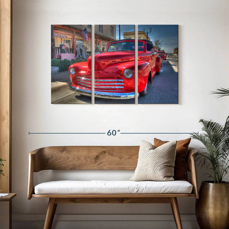 Façade de voiture rétro USA, H 28 po x l 45 po