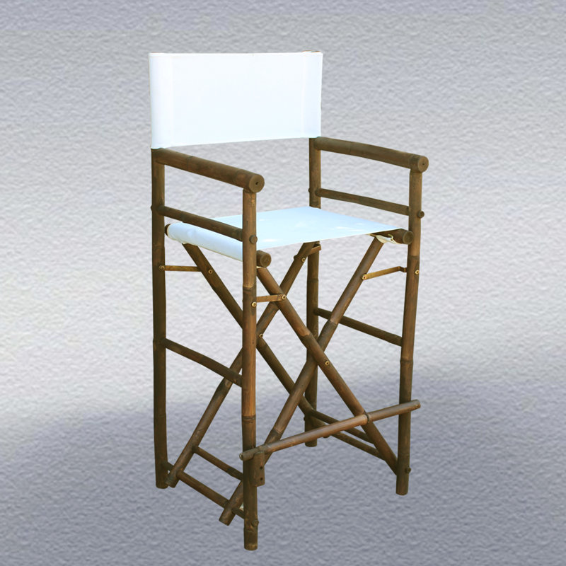 Tabouret de bar de patio en bambou 30 "Allard, Blanc