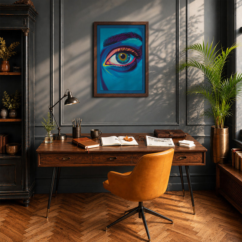 Neon Gaze Modern - Print, Walnut, A4 - 29.7 x 21.0 cm