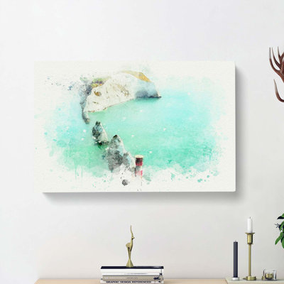 The Needles Isle of Wight in Abstract - Wrapped Canvas