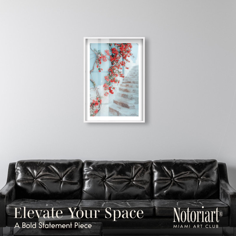«Cyan Leaf Rise Shadowbox Print» par Notoriart, H 37 po x l 25 po, Blanc