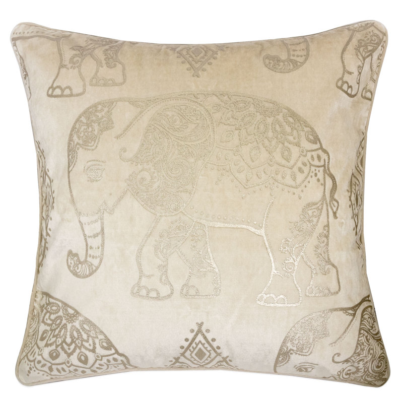 Velvet Throw Pillow, Ivory
