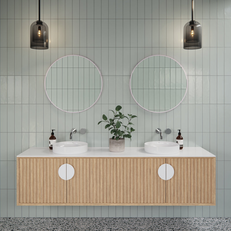 Miroir rond Leia, Rose, 24 po x 24 po