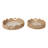 Decorative Woven Round Tray With Scallop Edge - Stylish Accent Tray For Ottoman, Coffee Table, Or Jewelry Display - Set Of 2, 24",20", Ivory & Tan