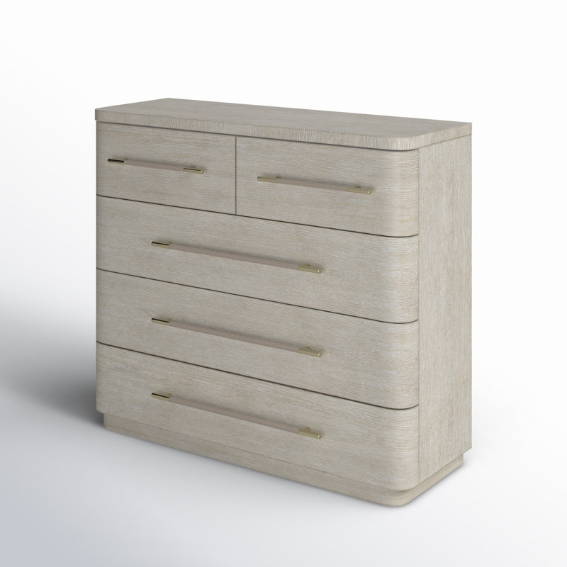 Modern Mood 5 - Drawer Dresser, Light Wood/Diamond