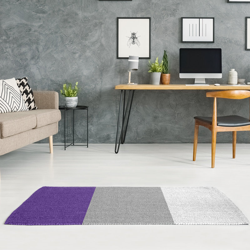 Tapis mauve/gris, Rectangle 5 pi x 7 pi