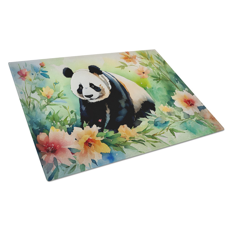Panda Glass Cutting Board Large
