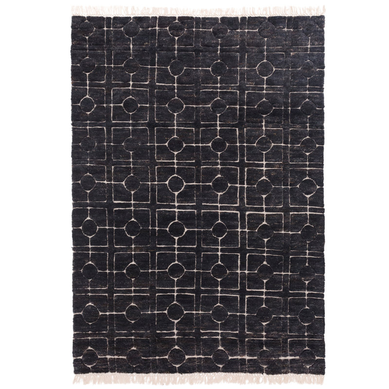 Breezeblock Geometric Area Rug in Midnight, Rectangle 6'7" x 9'8"