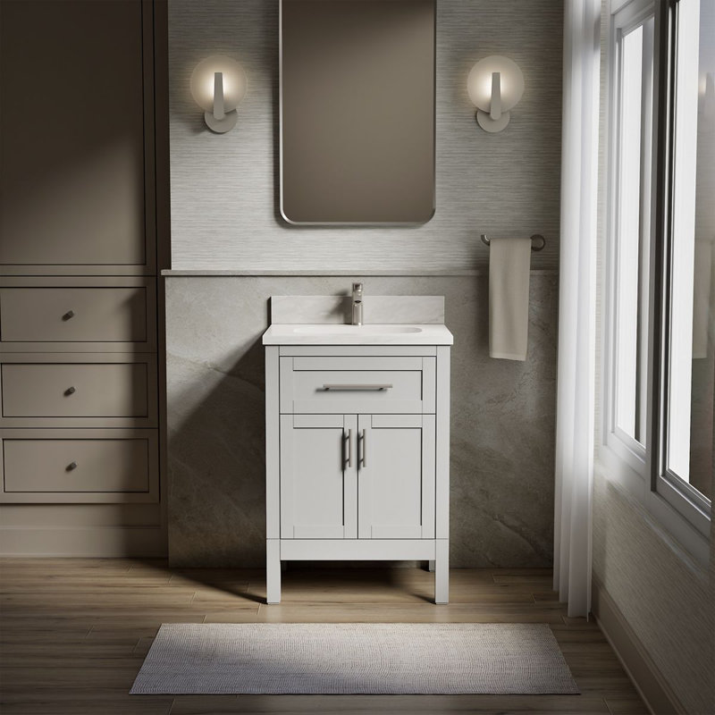 Ensemble de meuble-lavabo simple Hadron, Gris Atmos, Gris Atmos, 24"