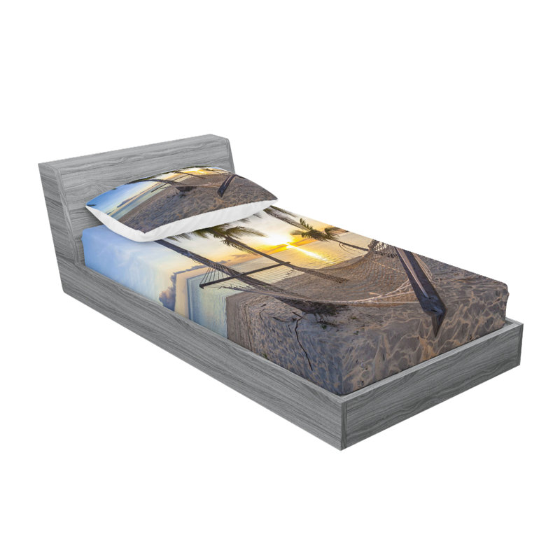 Multicolore drap-housse et coussin décoratif Ambesonne, Ensemble de draps pour lit simple + 5 pièces supp