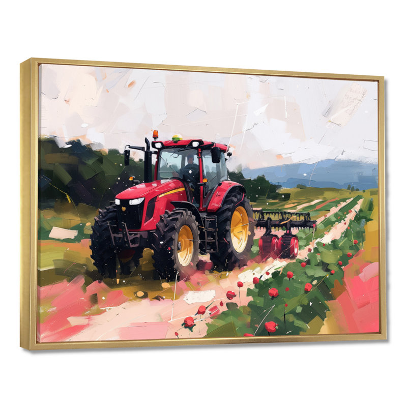 Eldora - campagne, impression d'art mural, H 24 po x l 32 po x P 1 po, Toile avec cadre flottant or