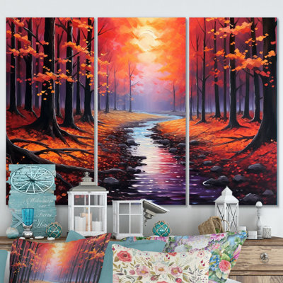 Enchanted Path II - 3 pièces, reproduction sur toile tendue