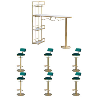 Simple high home bar table and chair