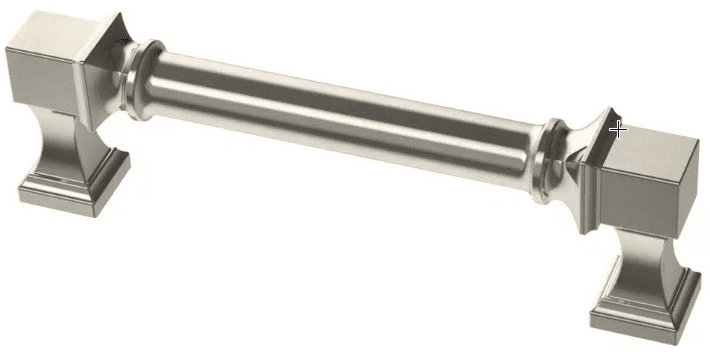 3-3/4" Regal Square Pull, Polished Nickel, 1 pack