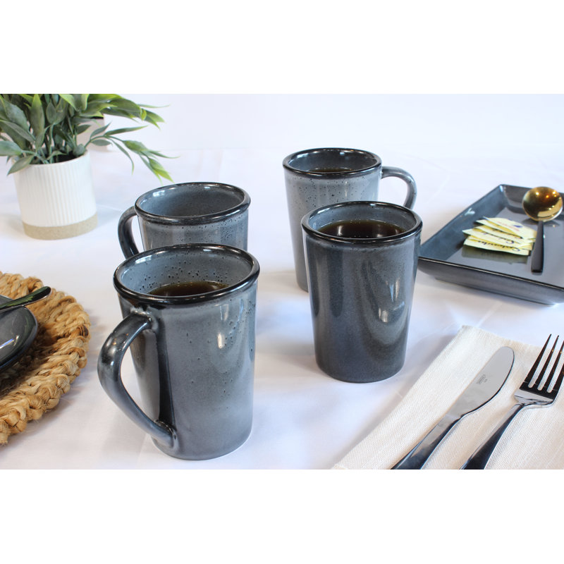 Ensemble de grandes tasses à café en céramique 4 pièces Denali, Ensemble de 4