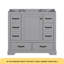 Meuble-lavabo 36 po sans lavabo, base d'armoire seulement, six tiroirs, diviseur de tiroir multifonctionnel, tablette réglable, gris-117277274