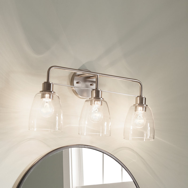 Éclairage pour salle de bain 3 lumières Meller, Nickel