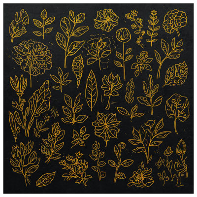 Golden Botanical Illustrations Double Sided Throw Pillows